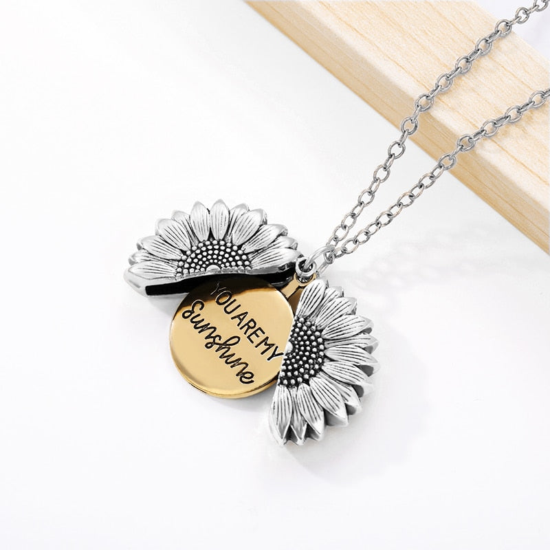 You Are My Sunshine Necklaces For Women Sunflower Necklace Gold Silver Rose Gold Gift Box