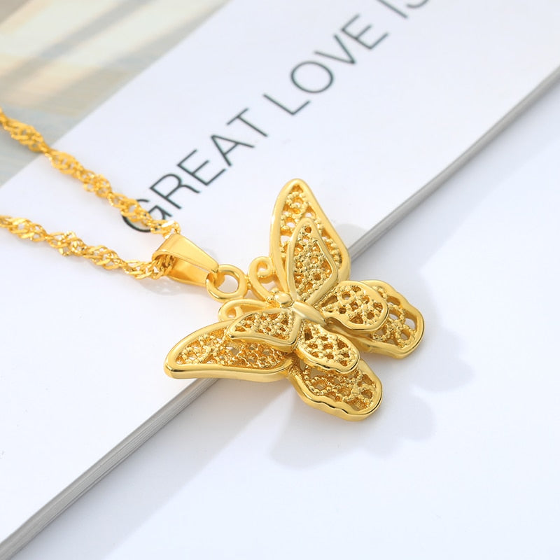 Stainless Steel Butterfly Necklace For Women