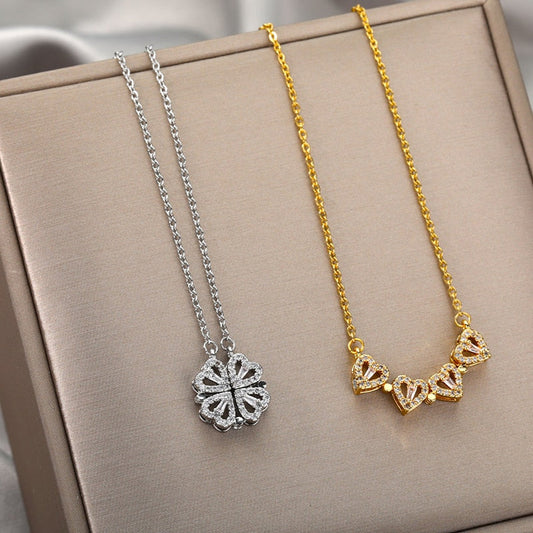 Trendy Vintage Lucky Four Leaf Clover Necklaces For Women