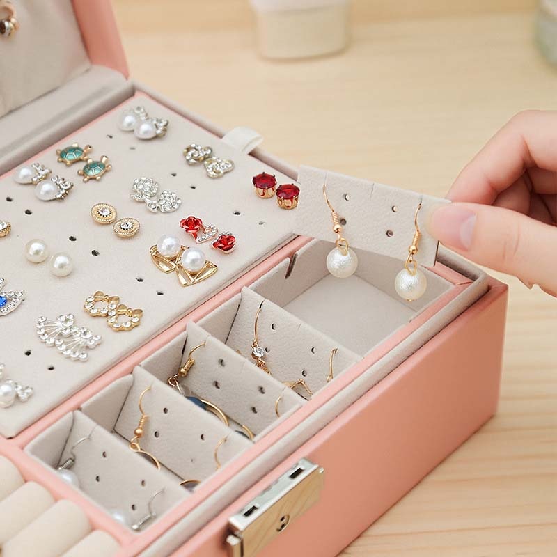 New Double-Layer Jewelry Box High Capacity Multi-Function Large Jewelry Box