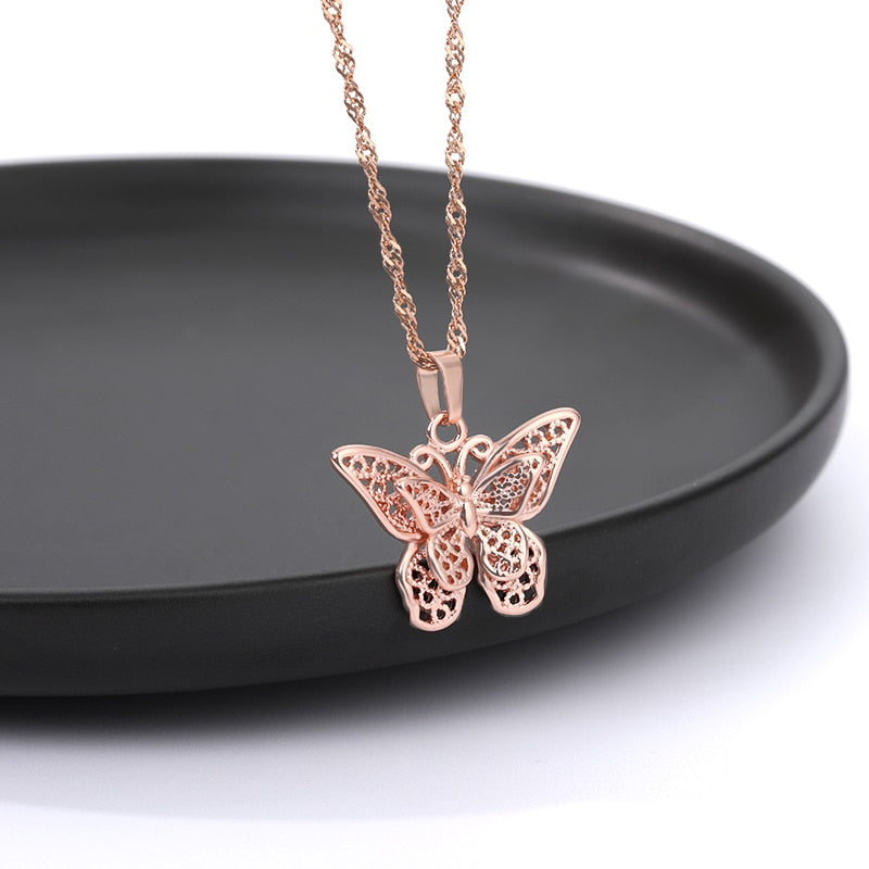 Stainless Steel Butterfly Necklace For Women