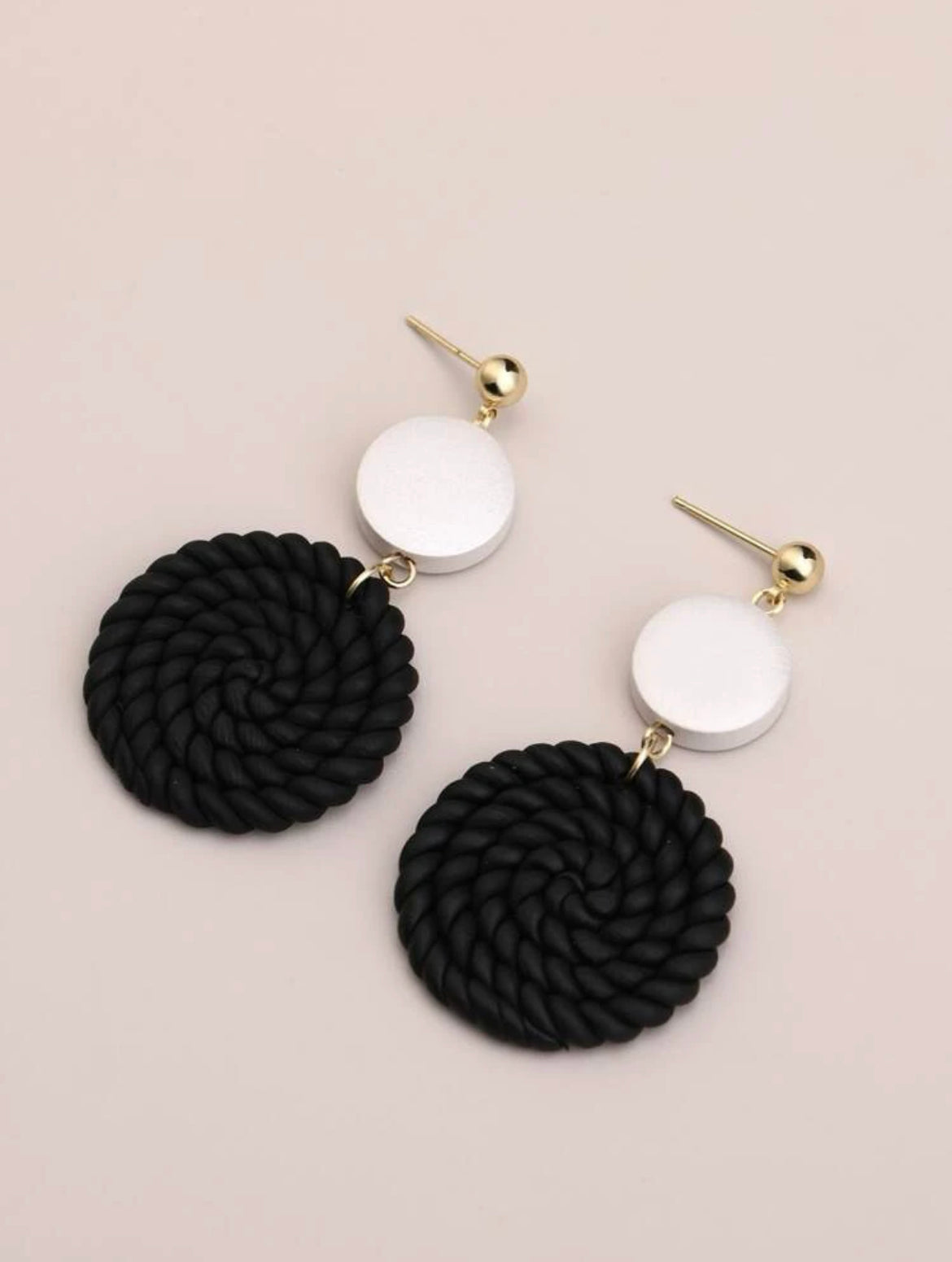 Rope Round Drop Earrings For Women