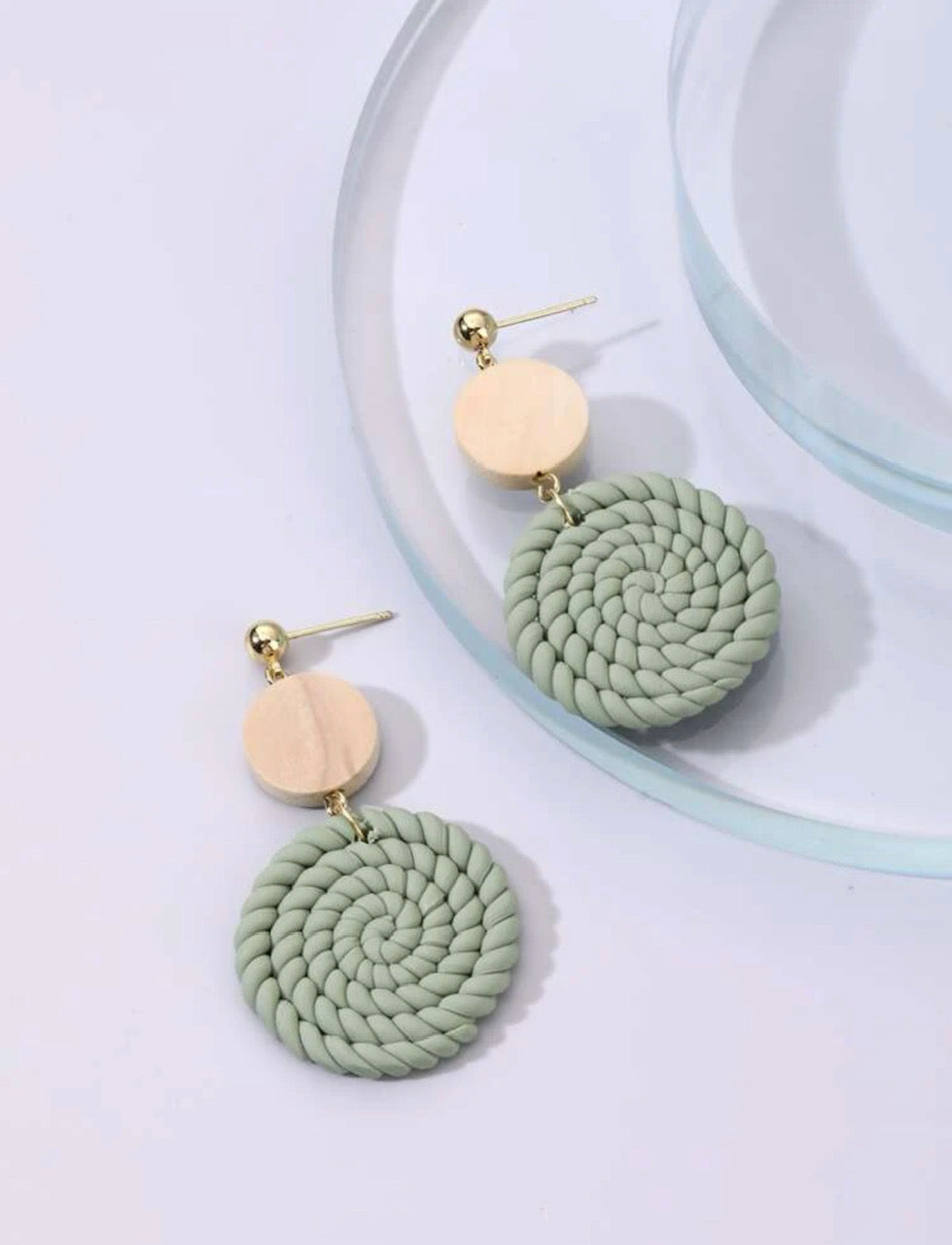 Rope Round Drop Earrings For Women