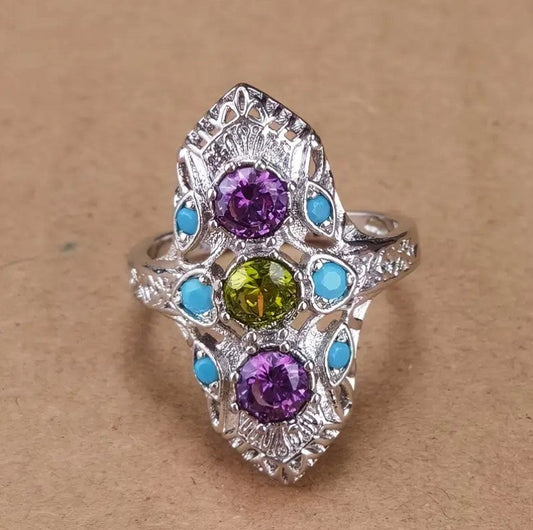 Elegant Women's Hollow Multiple Rhinestones Ring