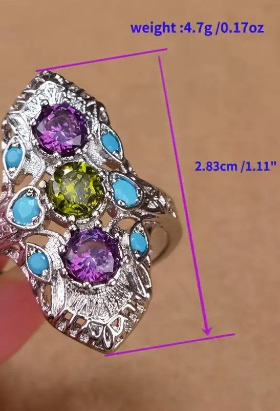 Elegant Women's Hollow Multiple Rhinestones Ring