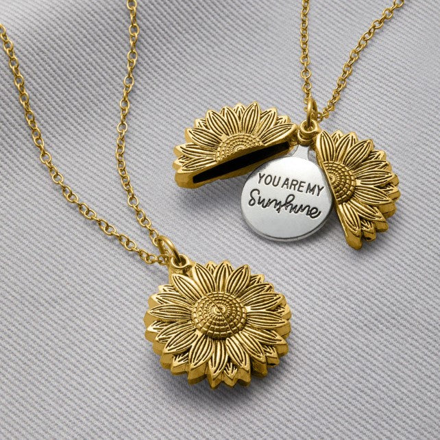 You Are My Sunshine Necklaces For Women Sunflower Necklace Gold Silver Rose Gold Gift Box