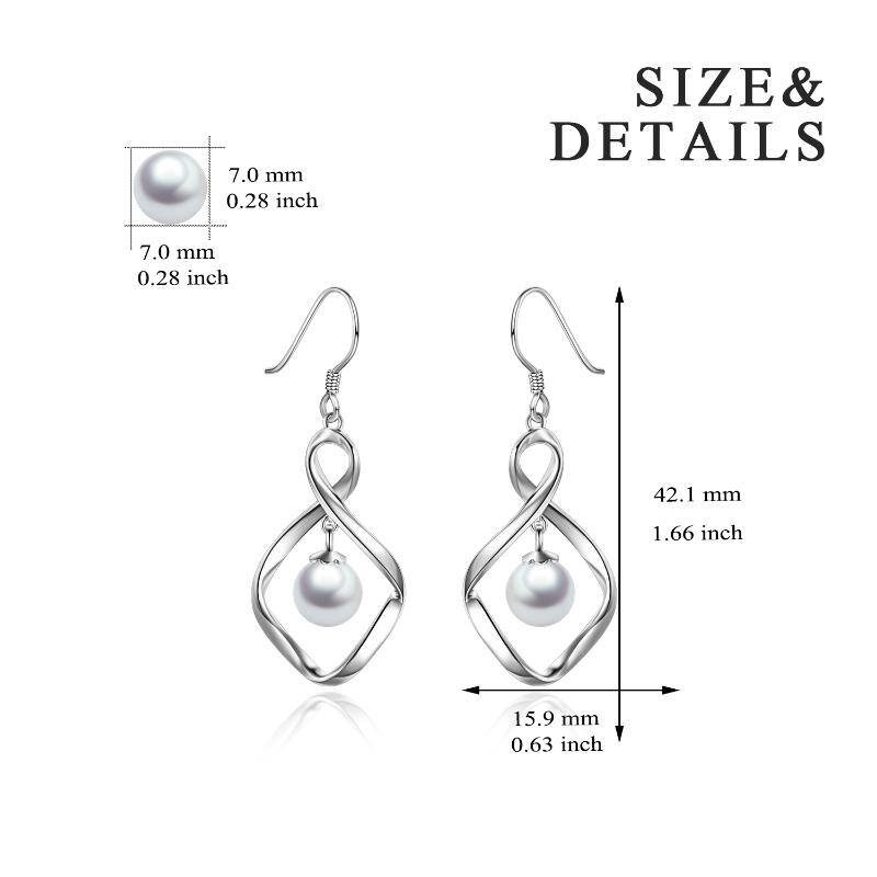 Pearl Dangle Earrings For Women Stainless Steel Twist Infinity Drop Earrings