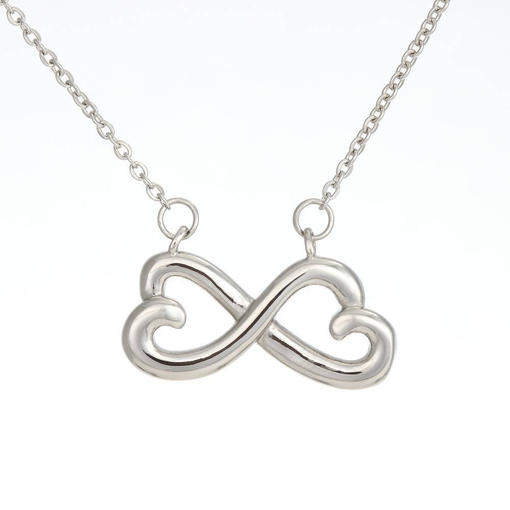 White Gold Plated Infinity Heart Necklace For Women Girls Gift