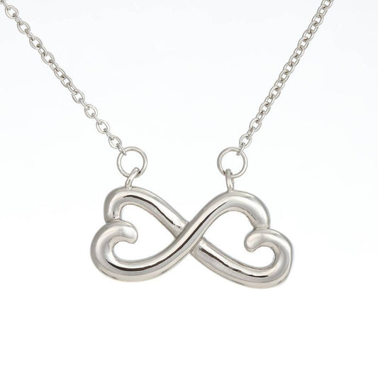 White Gold Plated Infinity Heart Necklace For Women Girls Gift