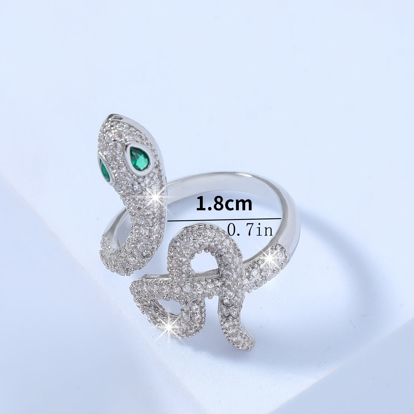 Stainless Steel Cubic Zirconia Snake Ring For Women