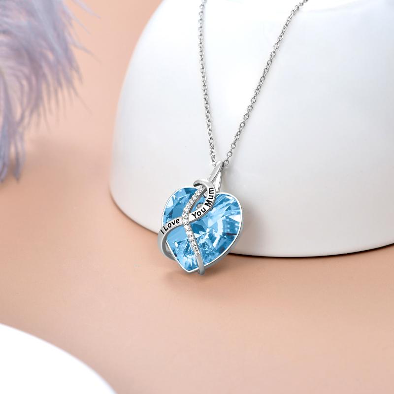 Gifts For Mum Necklaces Mother Birthday Jewelry Gifts Stainless Steel I Love You Mum Heart Necklace