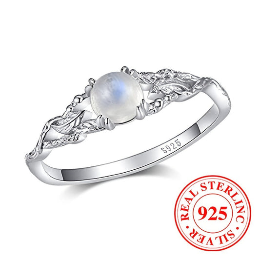 Genuine Moonstone Ring Stainless Steel