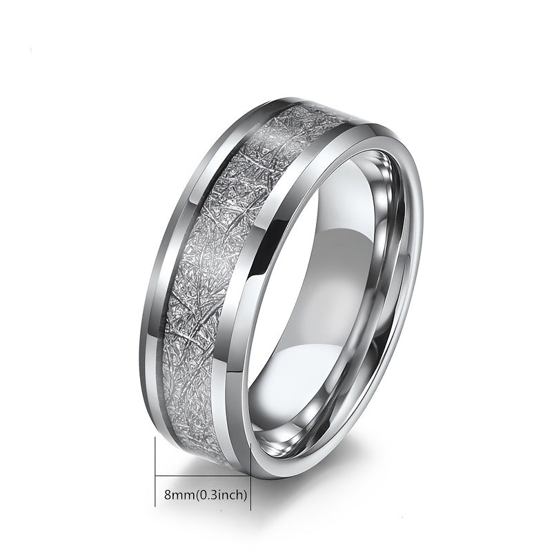 Rime Pattern Men's Titanium Steel Ring