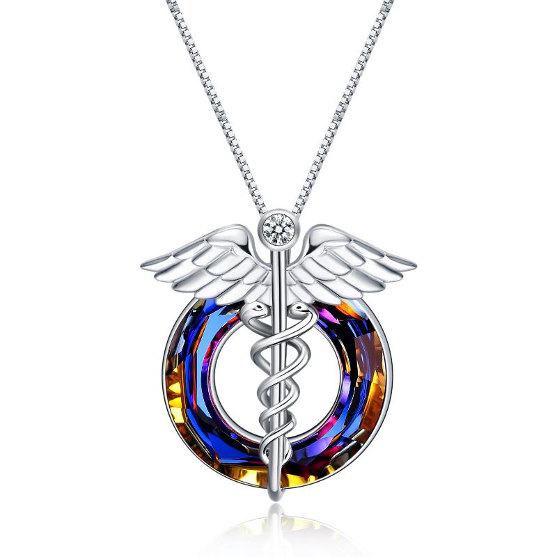 Stainless Steel Stethoscope Heartbeat Nurse Necklace Jewelry