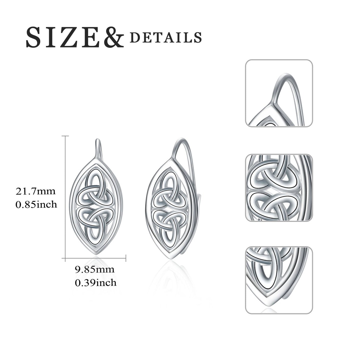 Celtic Knot Earrings Stainless Steel Lever Back Earrings Jewelry Birthday