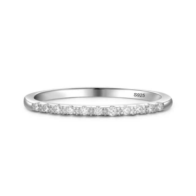 Minimalist Fine Silver Cubic Zirconia Rings For Women Gifts