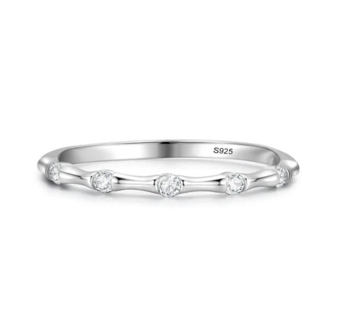 Minimalist Fine Silver Cubic Zirconia Rings For Women Gifts