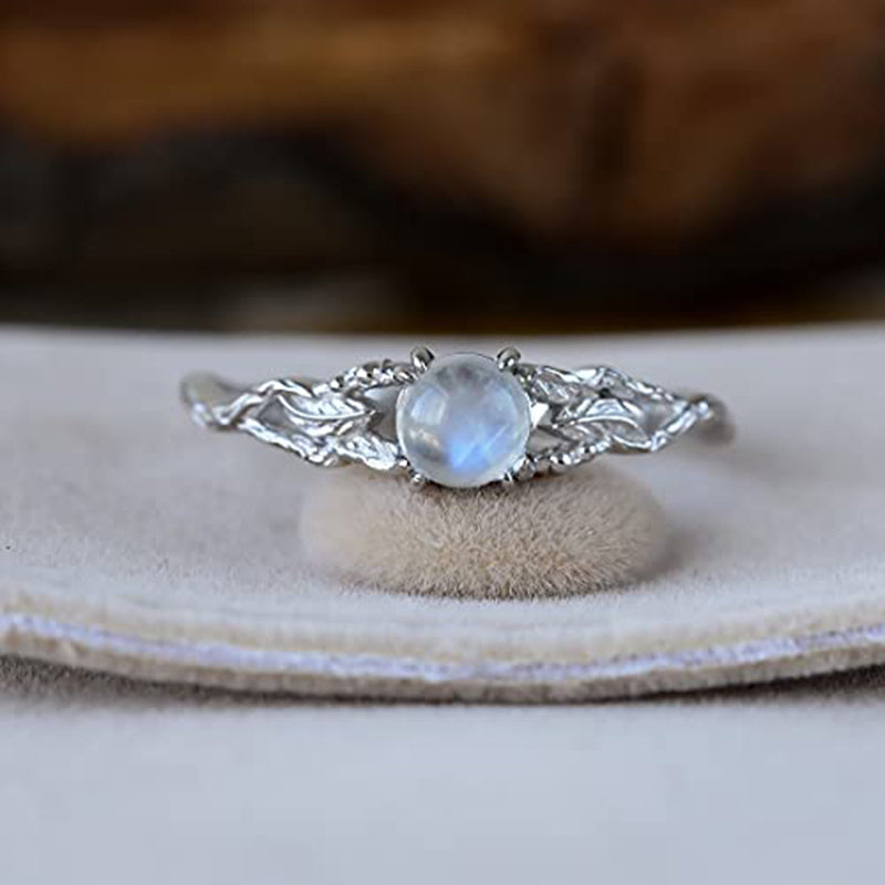 Genuine Moonstone Ring Stainless Steel