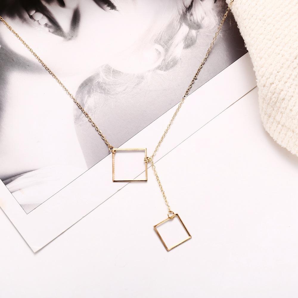 Gold Geometric Squared Necklace