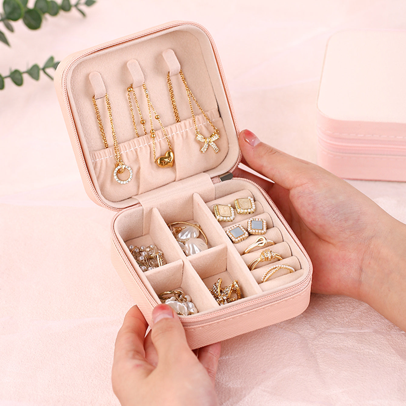 Travel Size Earrings Rings Necklace Storage Box