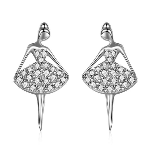 Stainless Steel Ballerina Earrings For Women Girls