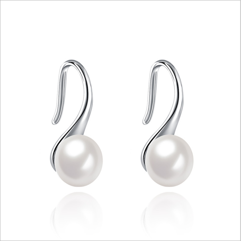 Women's Stainless Steel Pearl Stud Earrings