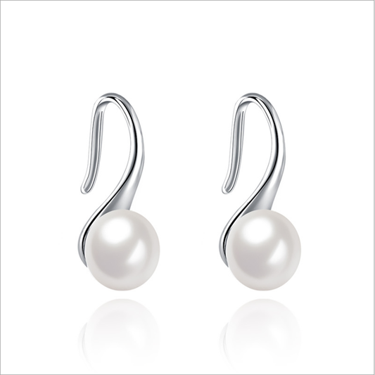 Women's Stainless Steel Pearl Stud Earrings