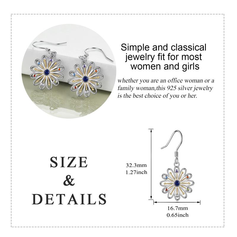 Daisy Earrings Stainless Steel Daisy Flower Dangle Earrings For Women Girls