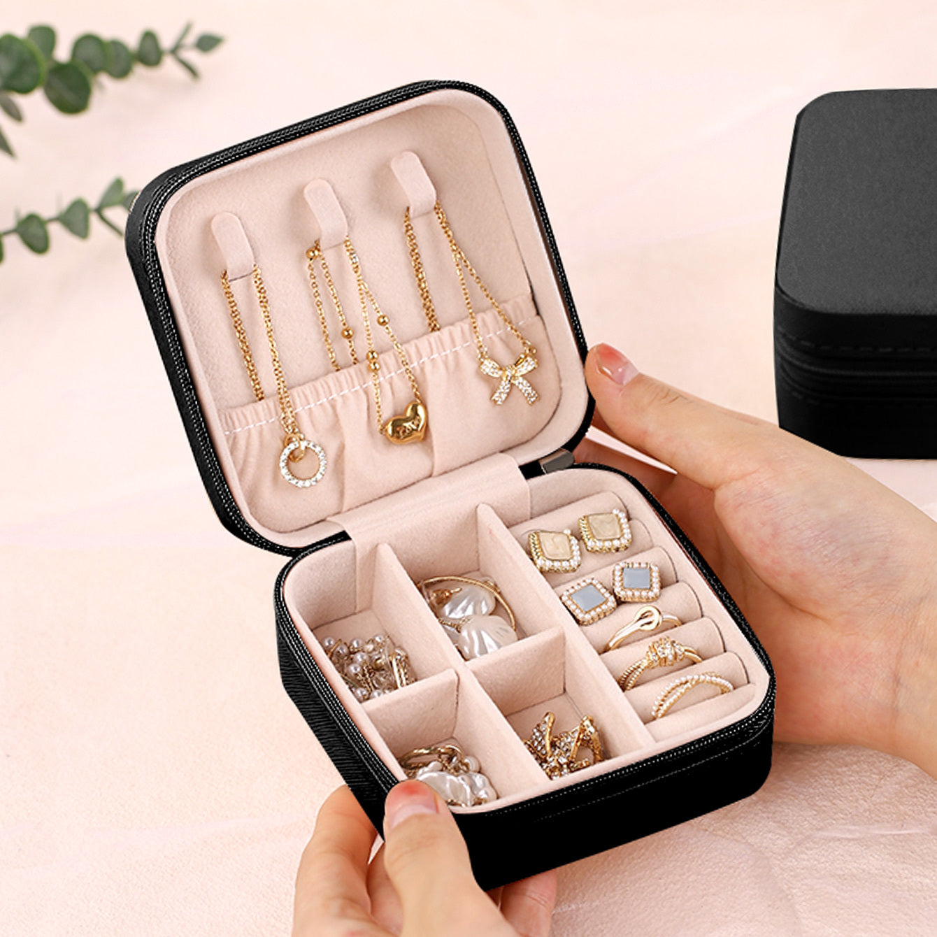 Travel Size Earrings Rings Necklace Storage Box