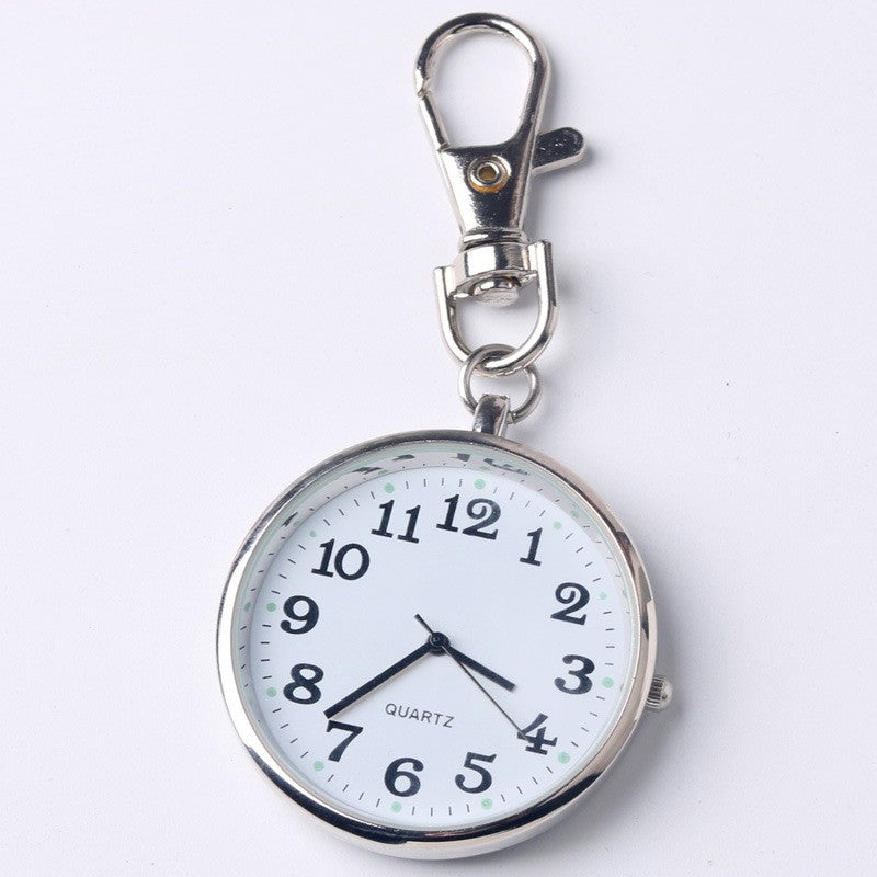 Stainless Steel Lapel Watch With Key Ring