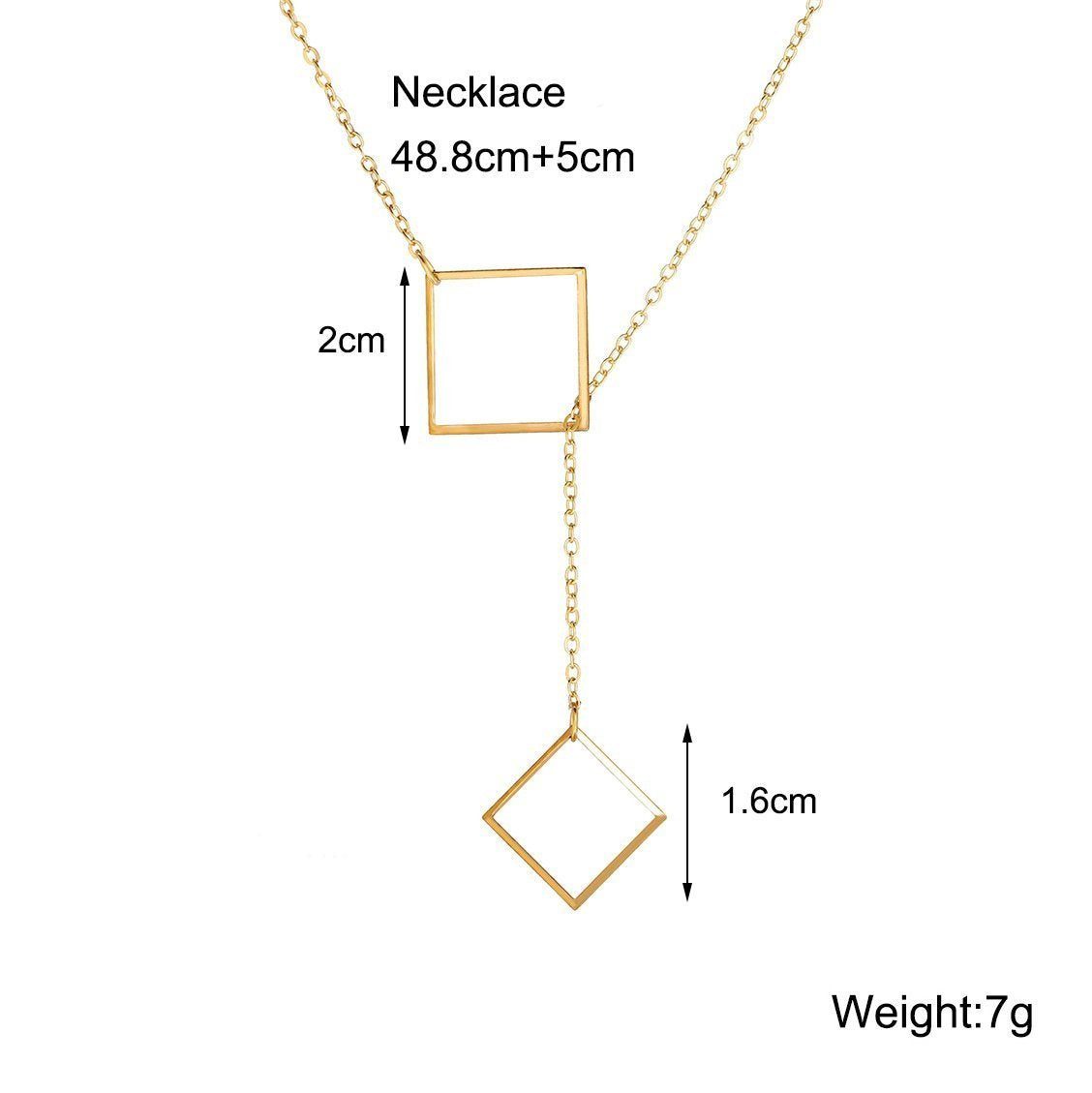 Gold Geometric Squared Necklace