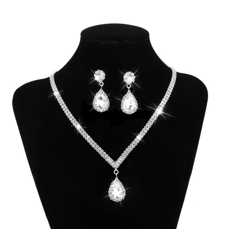 Silver Plated Necklace And Earrings Set