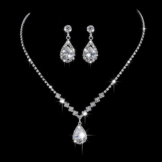 Silver Plated Necklace And Earrings Set