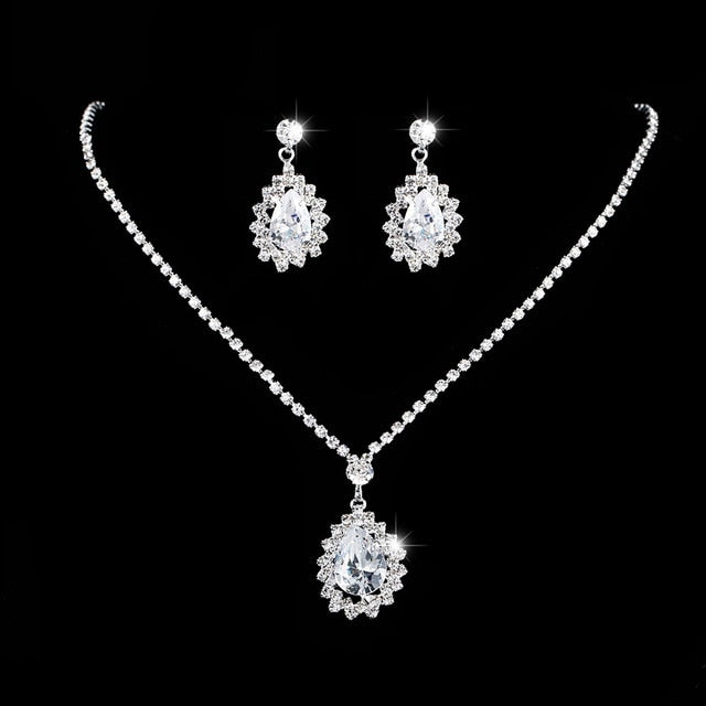 Silver Plated Necklace And Earrings Set