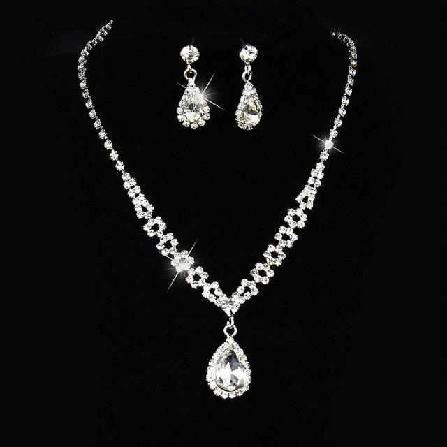 Silver Plated Necklace And Earrings Set