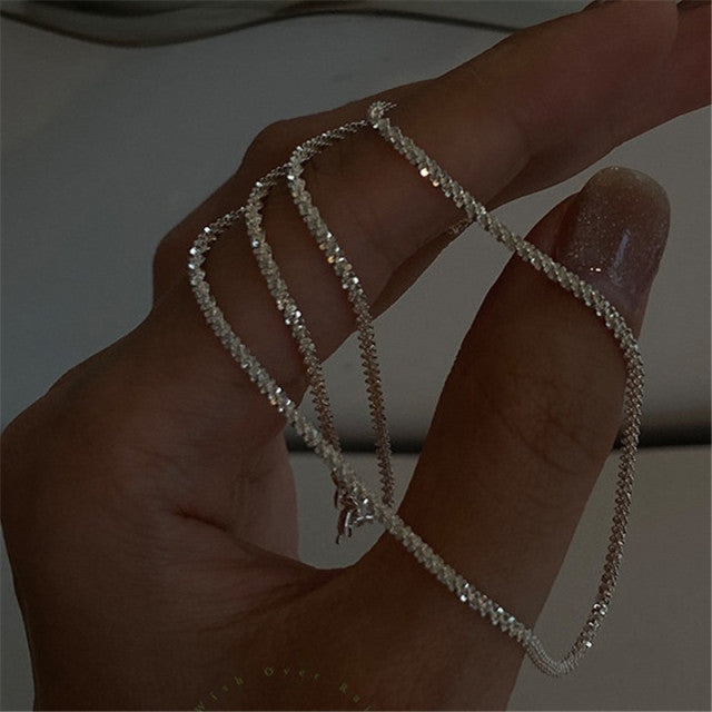 Sparkling Silver Necklace For Women