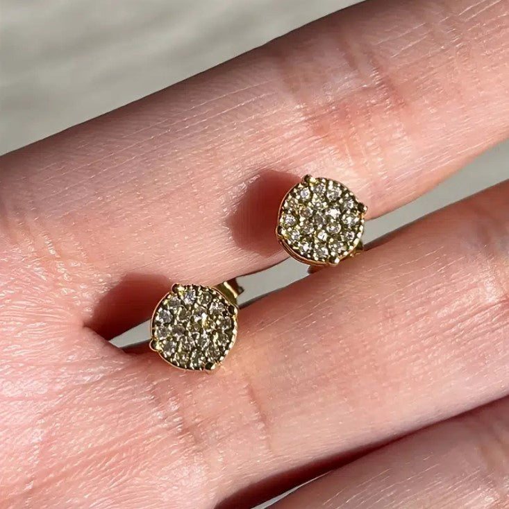 Women's Round Stud Earrings Cubic Zirconia