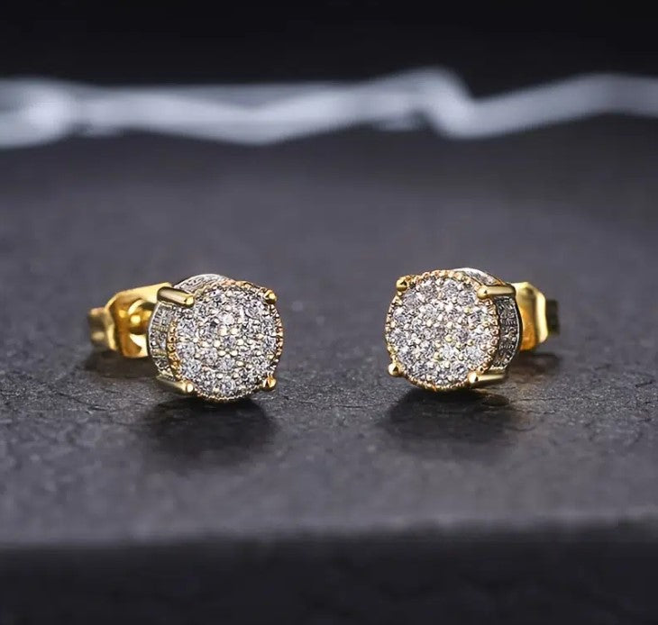 Women's Round Stud Earrings Cubic Zirconia