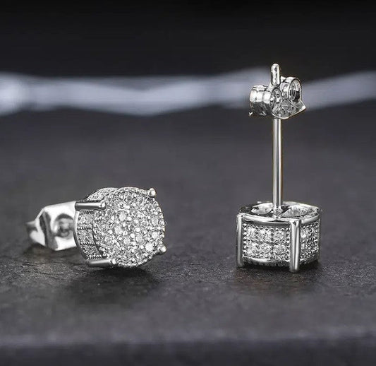 Women's Round Stud Earrings Cubic Zirconia