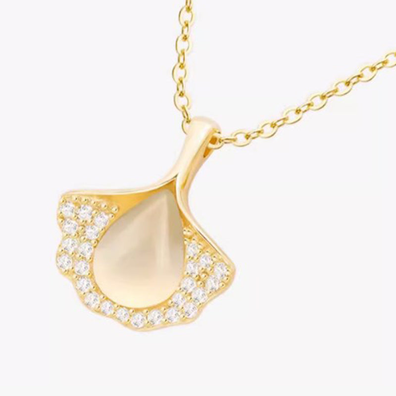 Ginkgo Leaf Stainless Steel Necklace