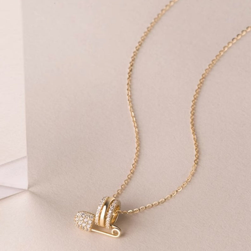 Small Pin Gold-Plated Necklace