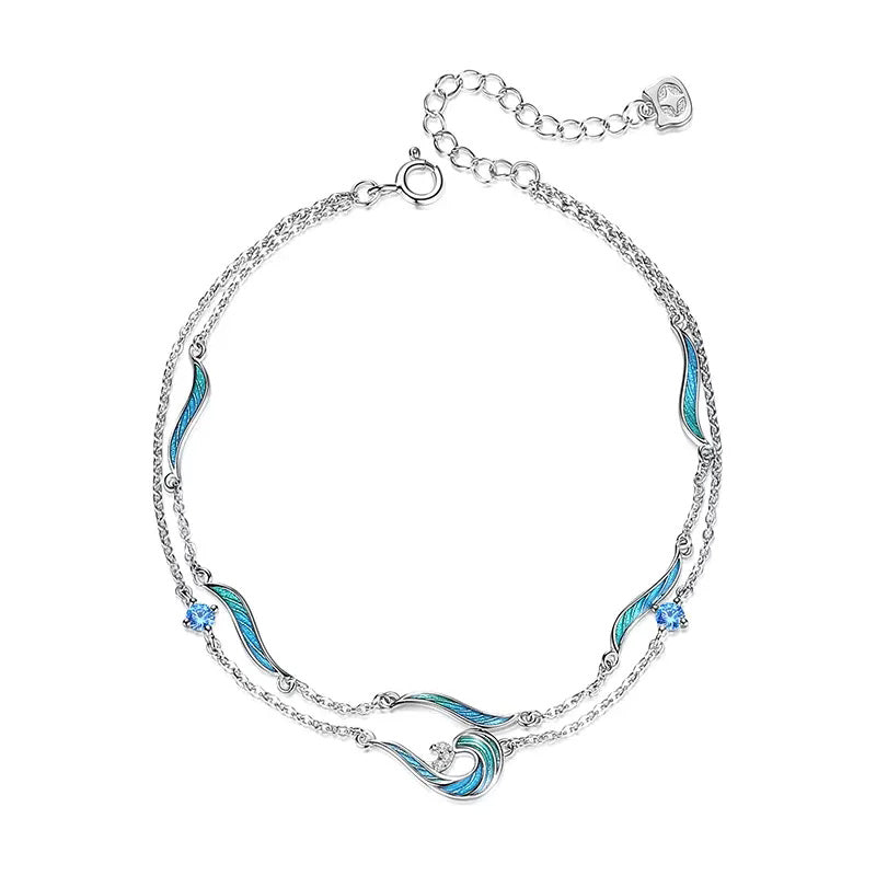 Double Layer Wave Lines Anklet Bracelet