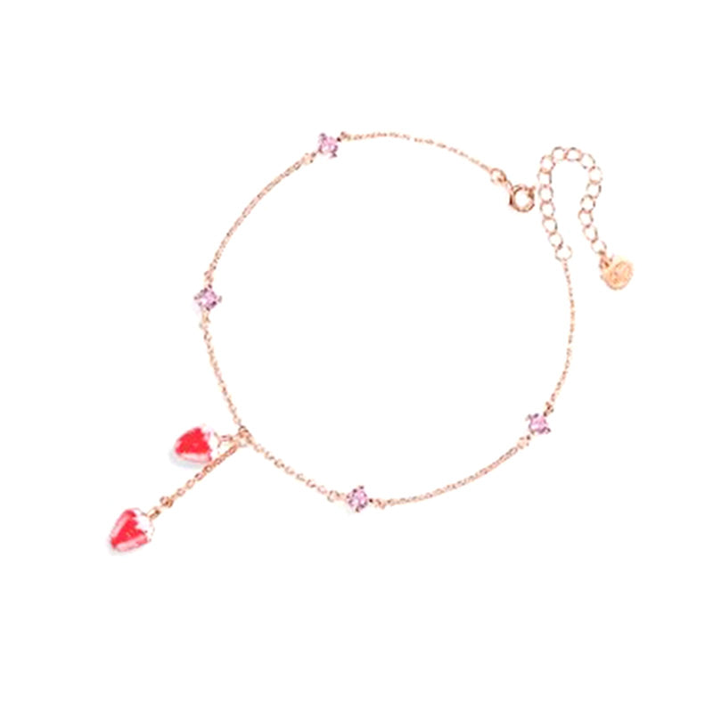 Strawberry Simple Stainless Steel Anklet Bracelet