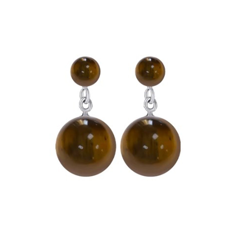 Amber Double Ball Round Earrings