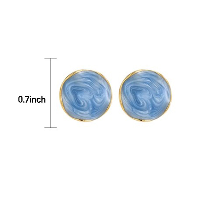 Lake Blue Circular Earrings