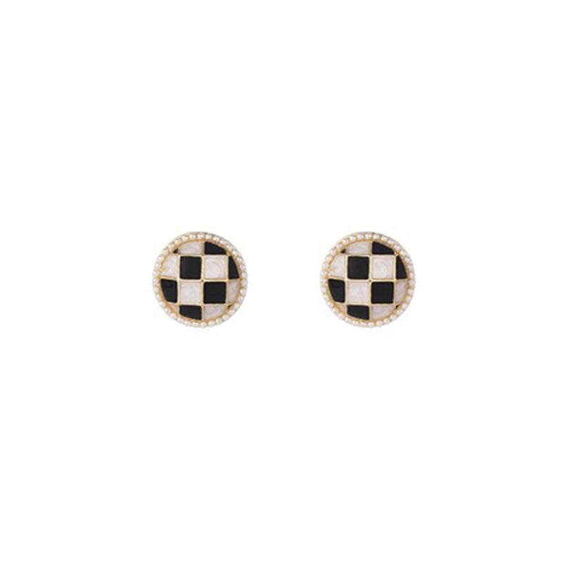 Vintage Checkerboard Earrings