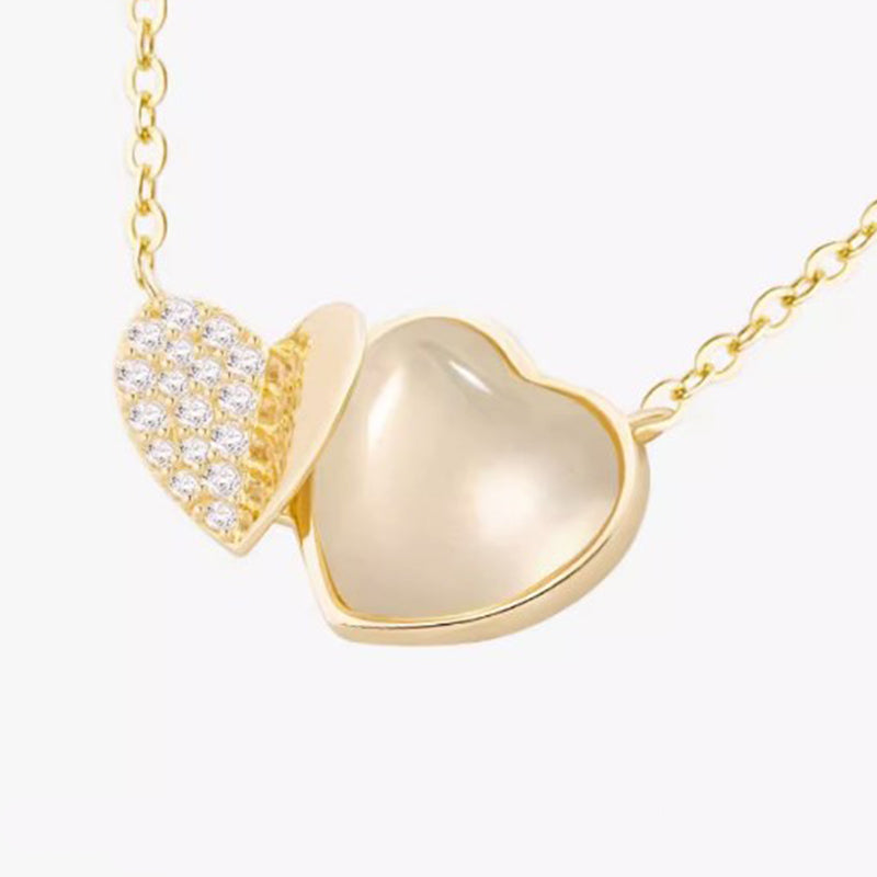 Exquisite Double Heart Stainless Steel Necklace