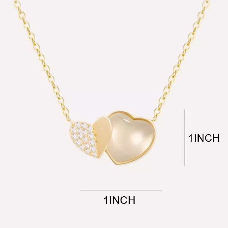 Exquisite Double Heart Stainless Steel Necklace